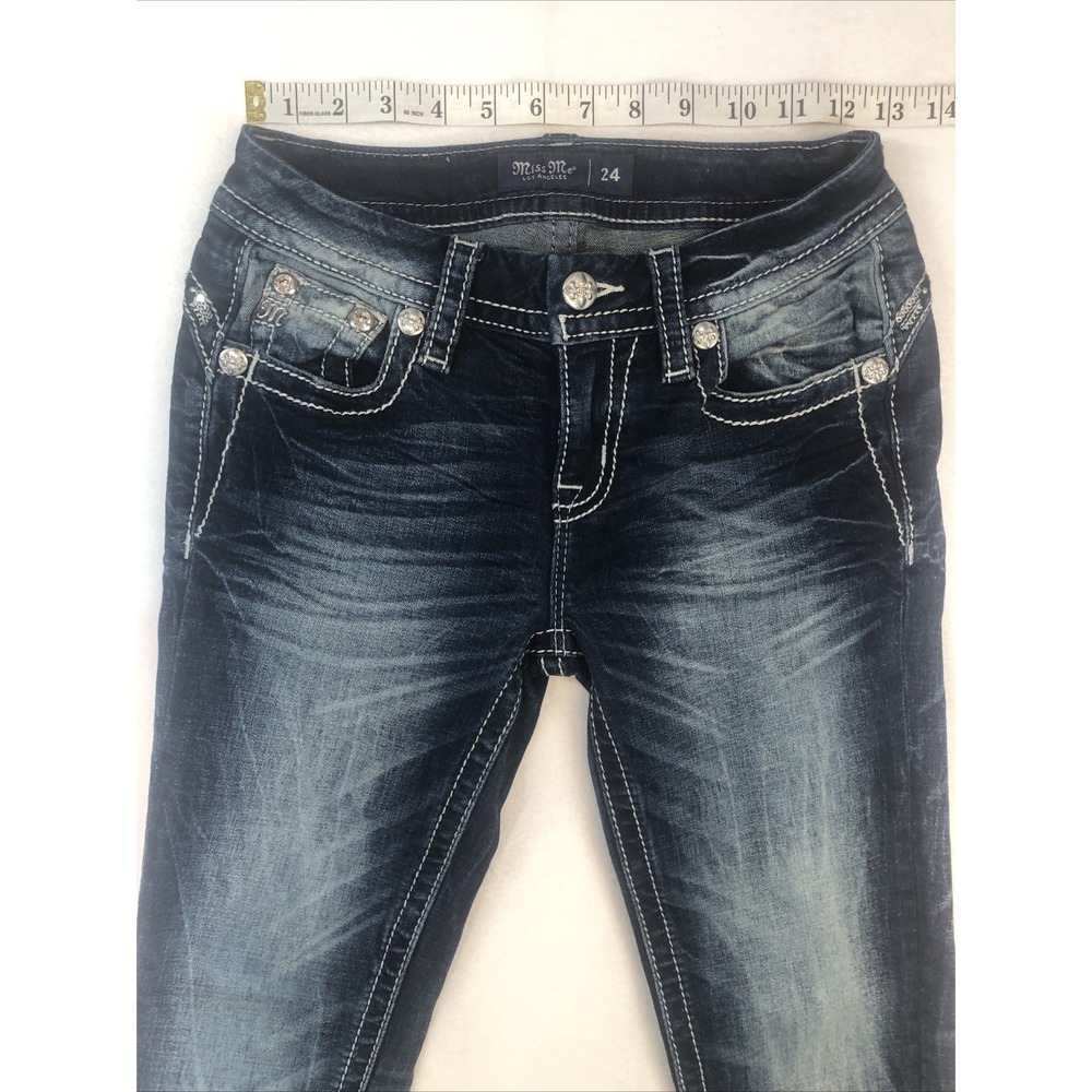 Miss Me Womens size 24 embellished pocket straight leg jeans